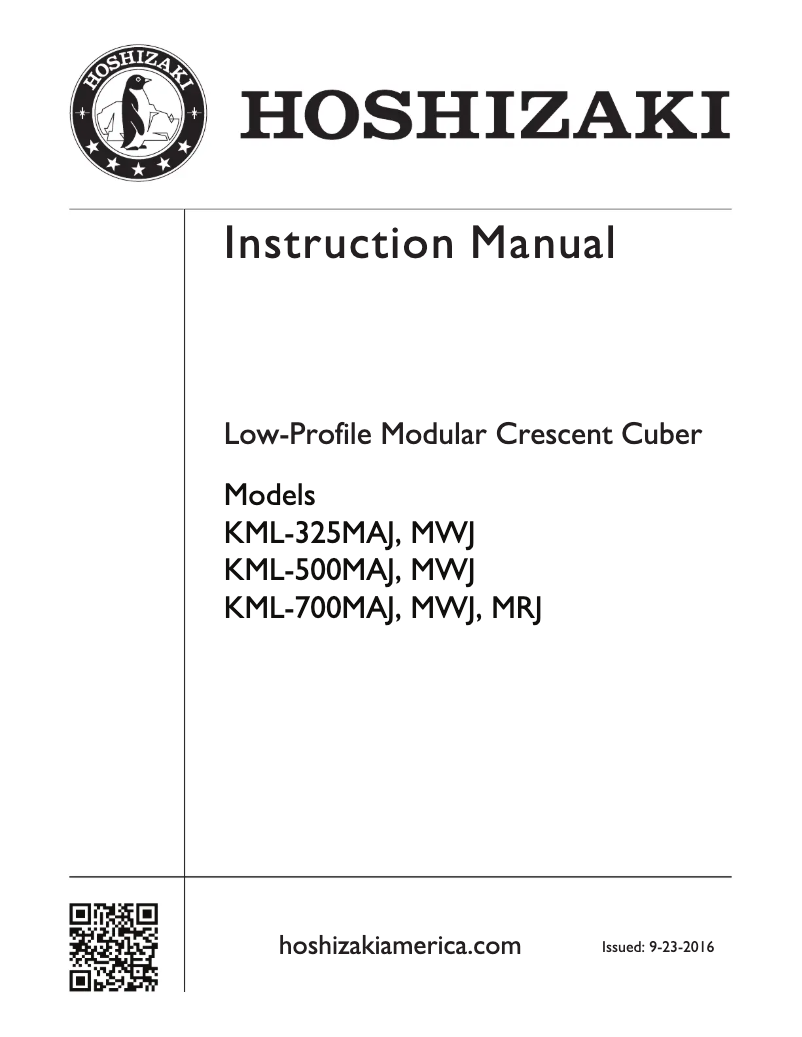 First page image of the manual for KML-500MWJ