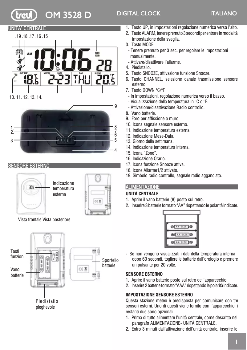 Page 1 of the manual User Manual Trevi OM 3528 D