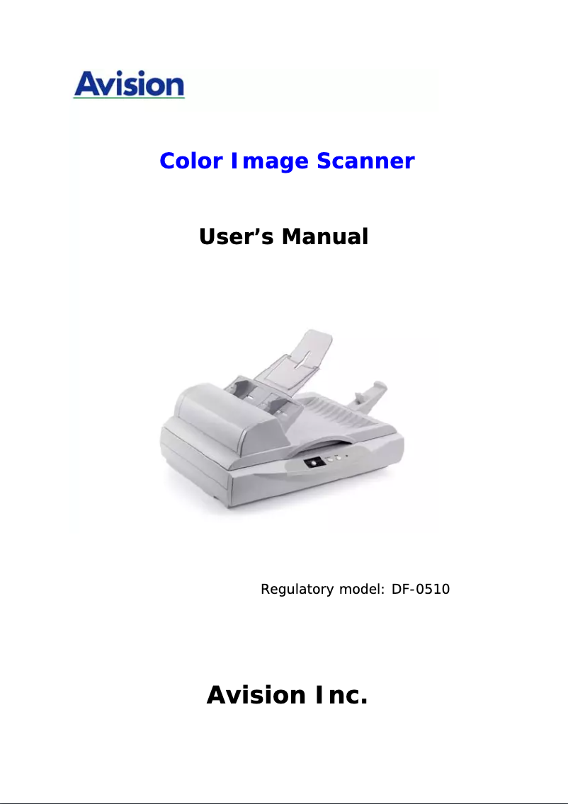 First page image of the manual for AV610C2