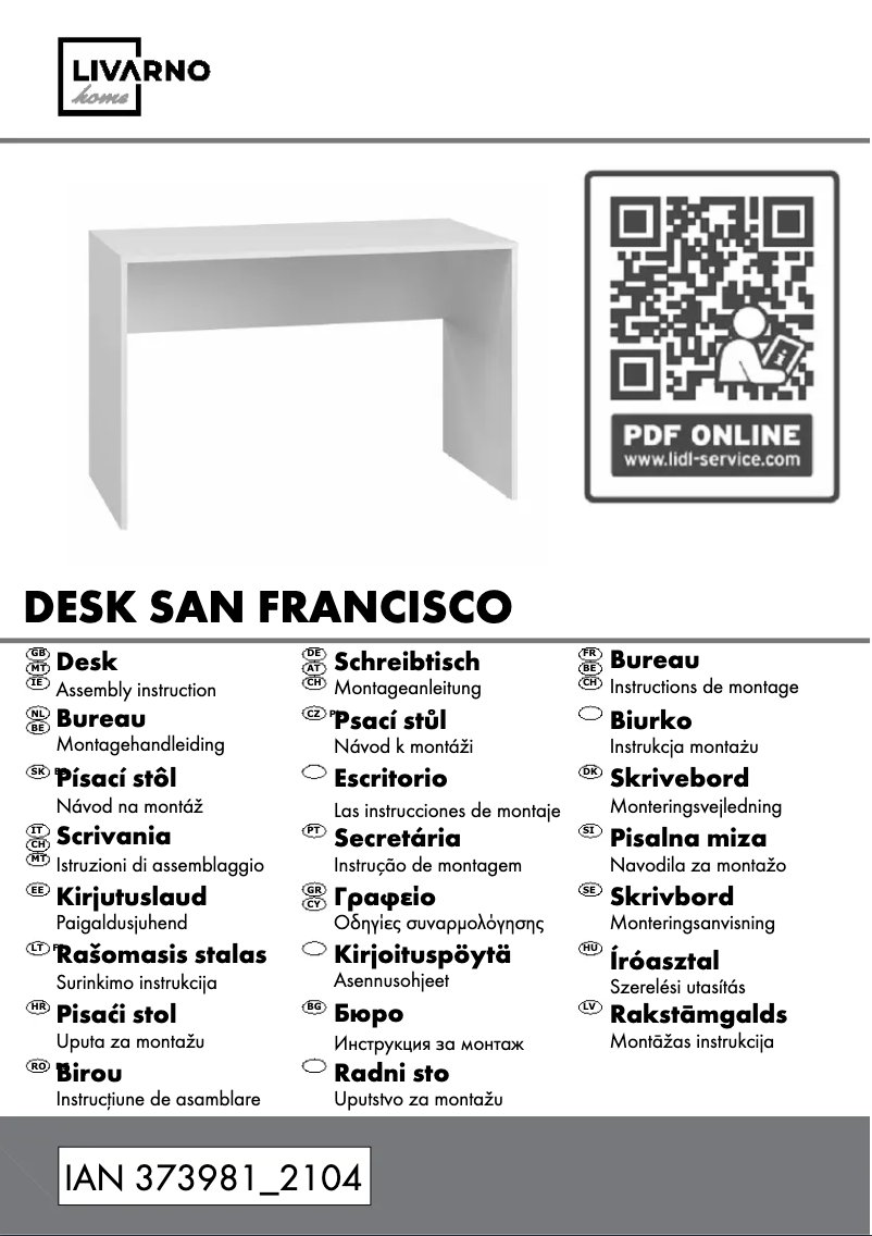First page image of the manual for IAN 373981