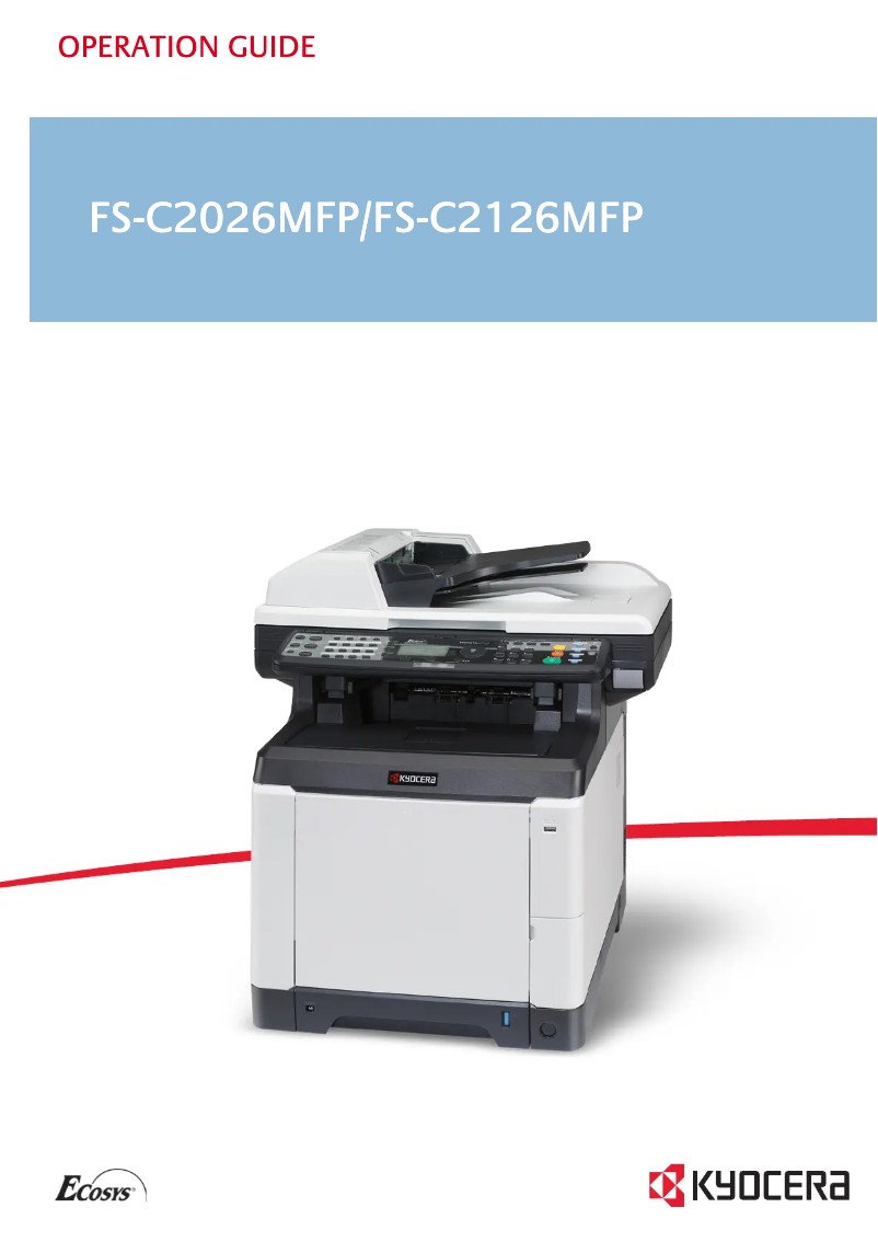 First page image of the manual for FS-C2026MFP/KL3