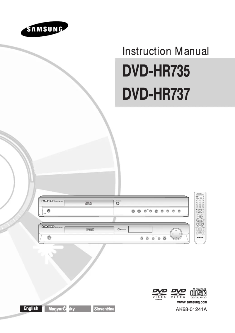 Page 1 of the manual User Manual Samsung DVD-HR735