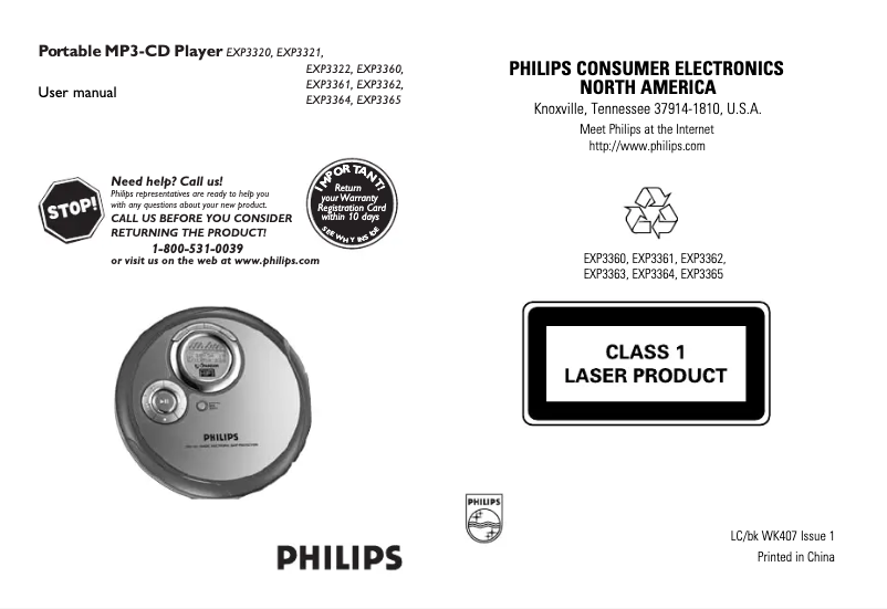 First page image of the manual for EXP3362