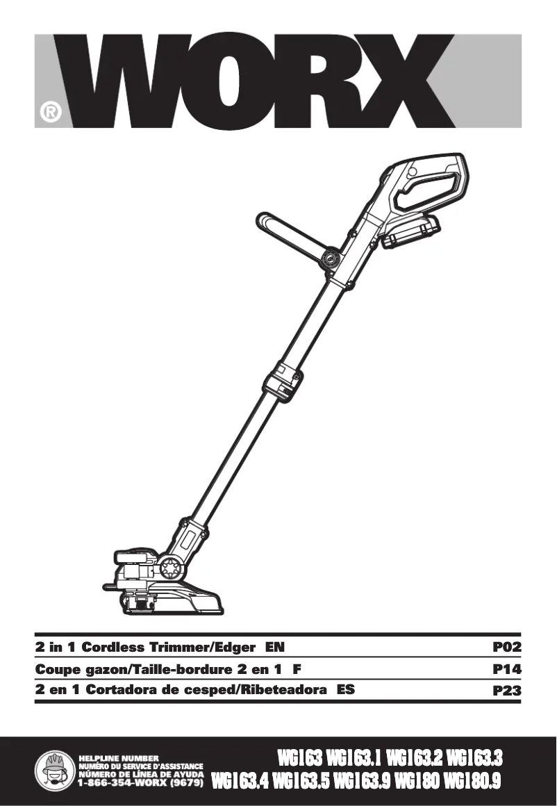 First page image of the manual for WG163.9