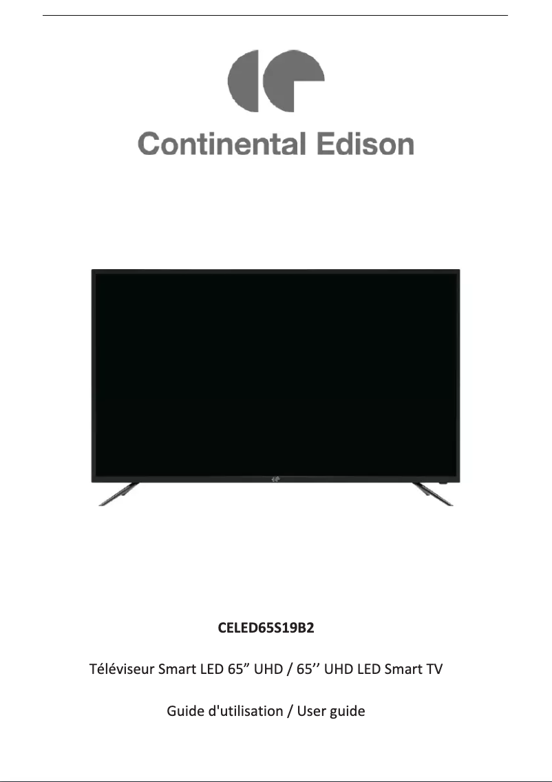 Page 1 of the manual User Manual Continental Edison CELED65S19B2
