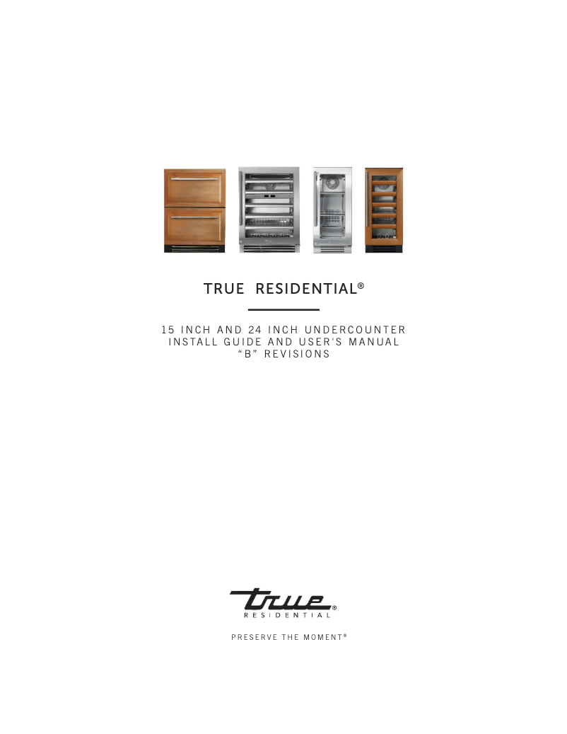 Page 1 of the manual Installation Guide True TUR-24DD-R-SS-C