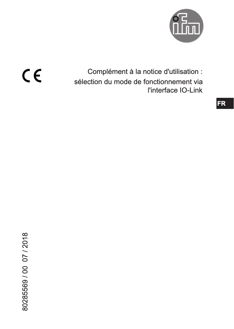 Page 1 of the manual User Manual IFM PN7696