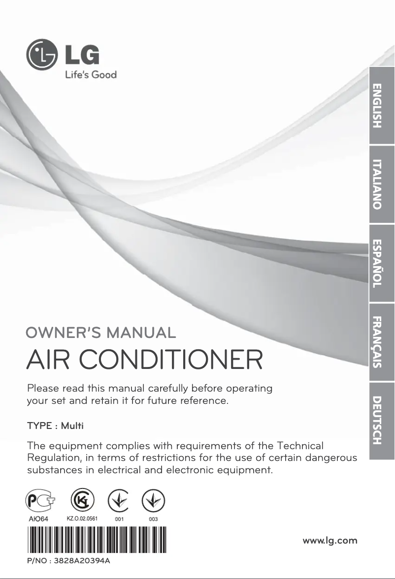 Page 1 of the manual User Manual LG MC09AHV