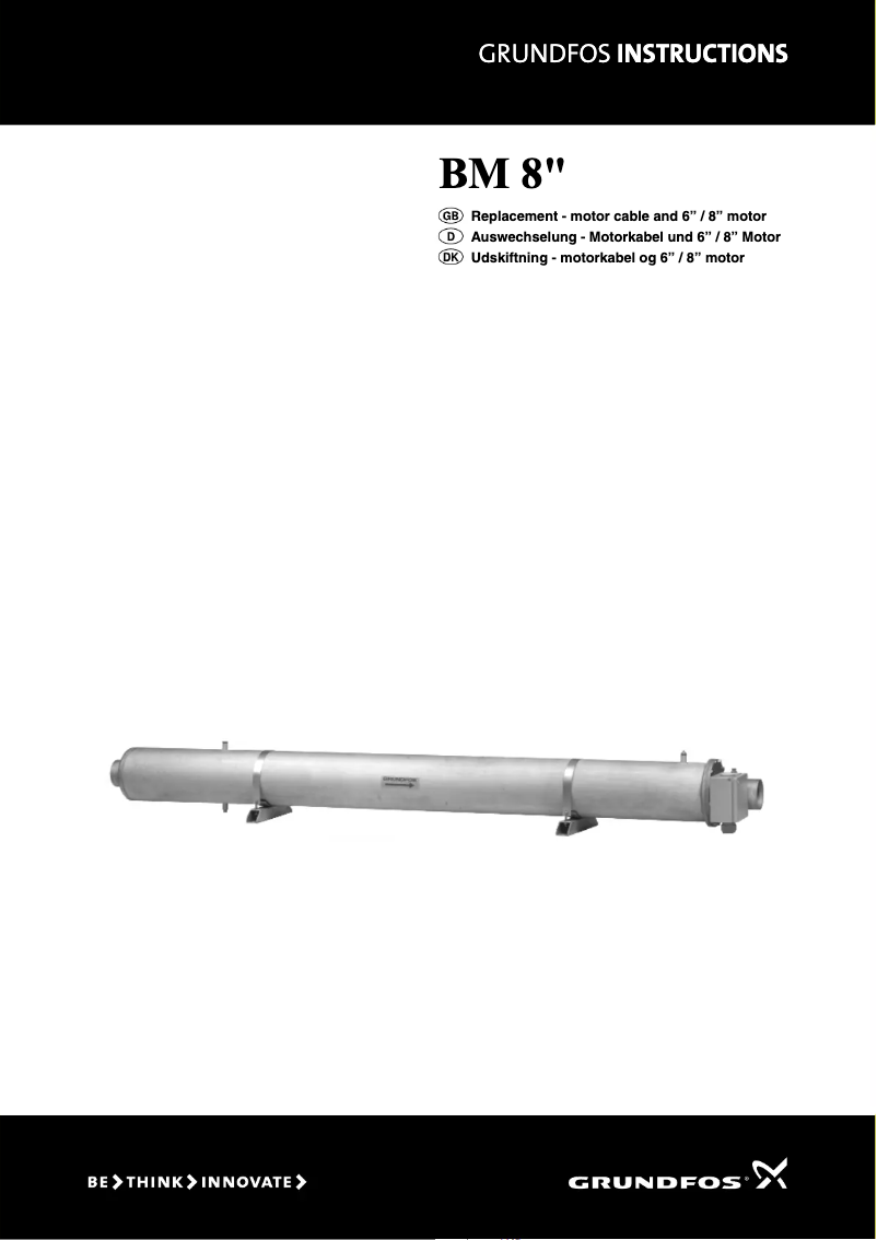 Page 1 of the manual User Manual Grundfos BM 8