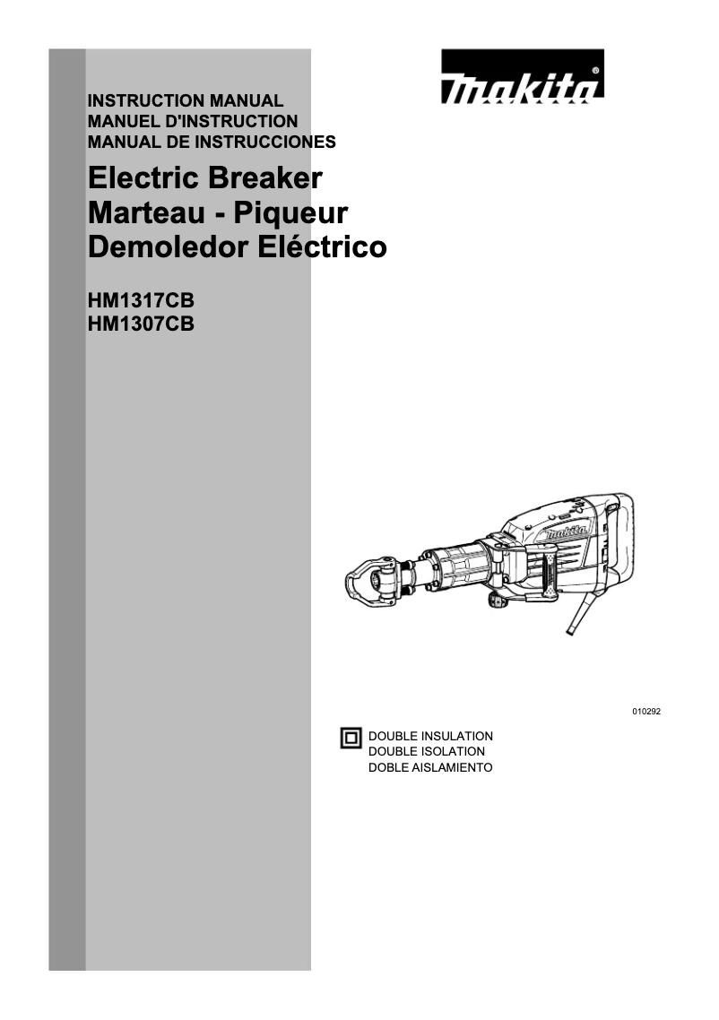 Page 1 of the manual Use and Maintenance Manual Makita HM1317CB