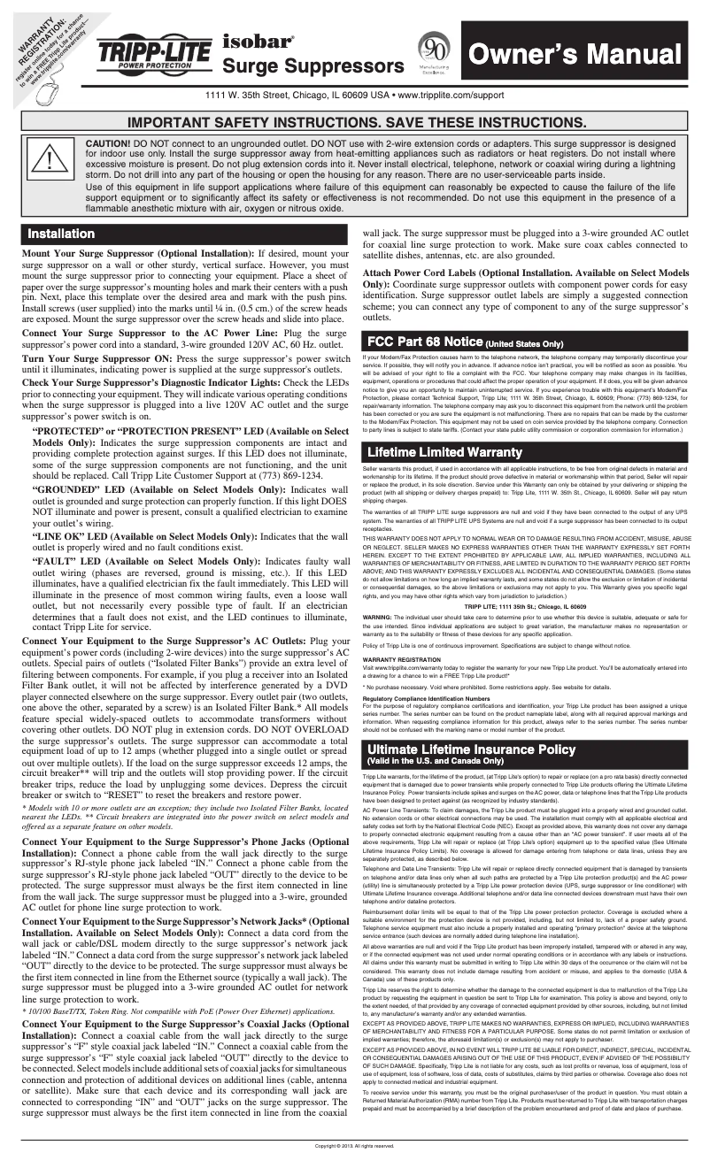 Page 1 of the manual User Manual Tripp Lite IBAR4-6D