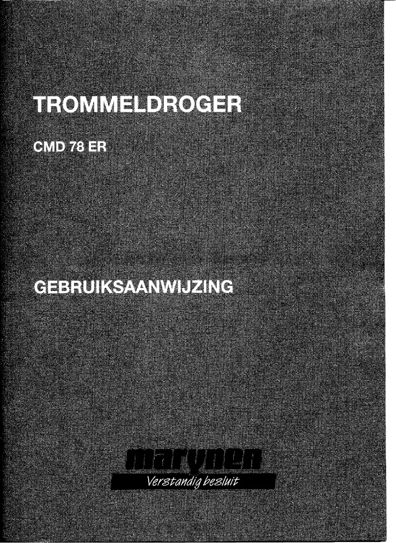 First page image of the manual for CMD 78 ER