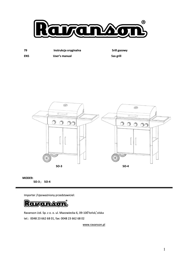 Page 1 of the manual User Manual Ravanson GO-4