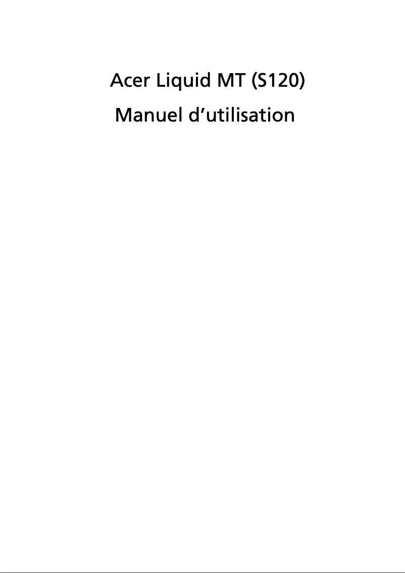 First page image of the manual for Liquid MT