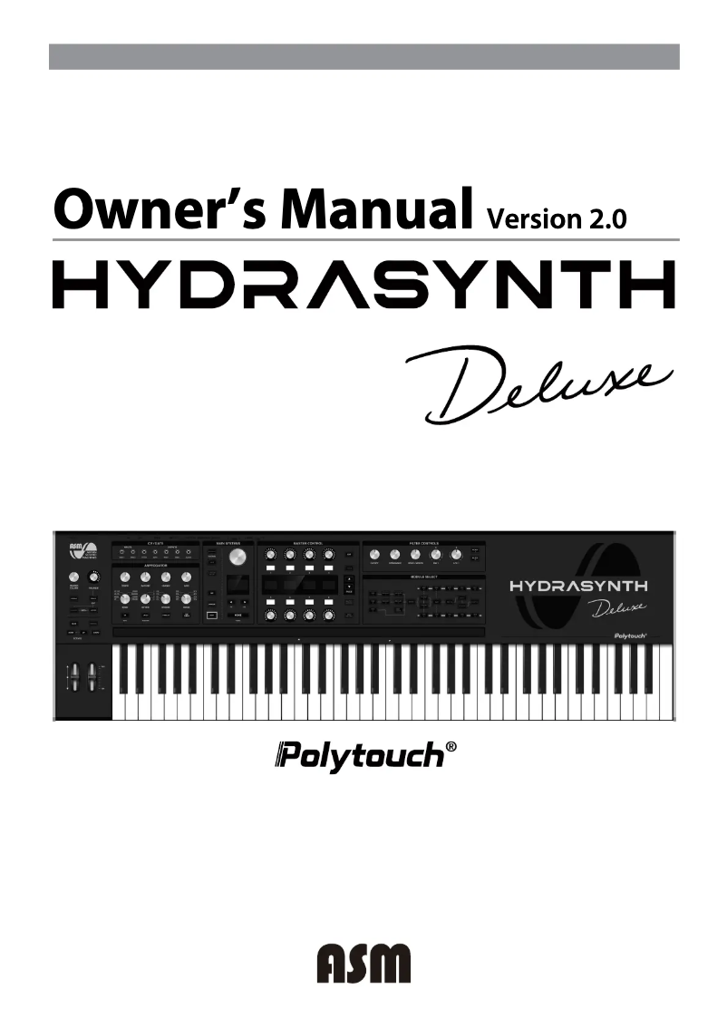 First page image of the manual for Hydrasynth Deluxe