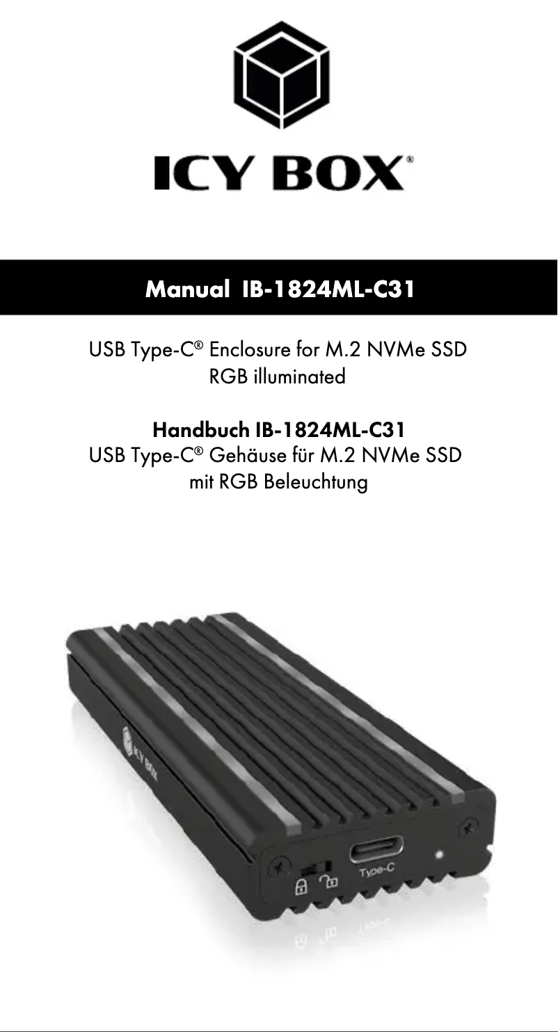 Page 1 of the manual User Manual Icy Box IB-1824ML-C31