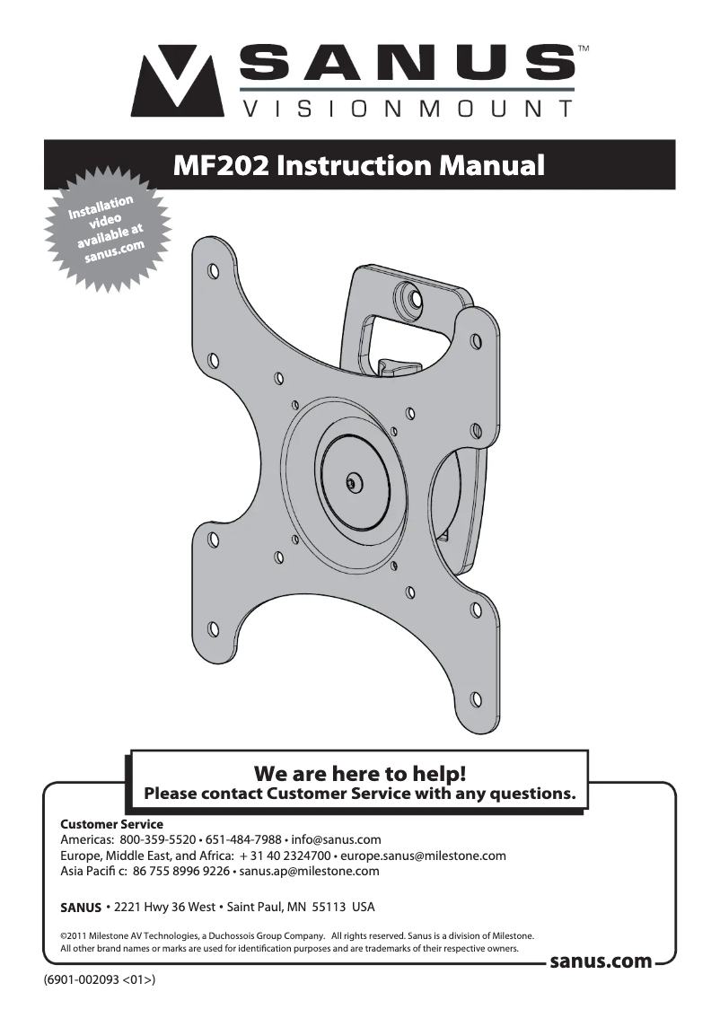 First page image of the manual for MF202