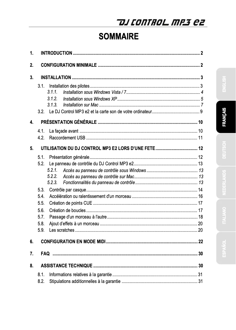 Page 1 of the manual User Manual Hercules DJ Control MP3 E2