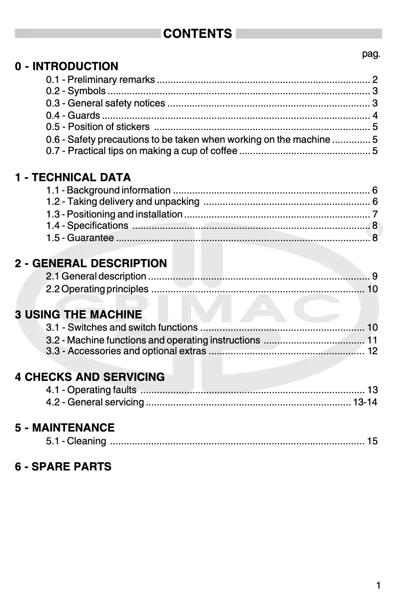 First page image of the manual for Mini