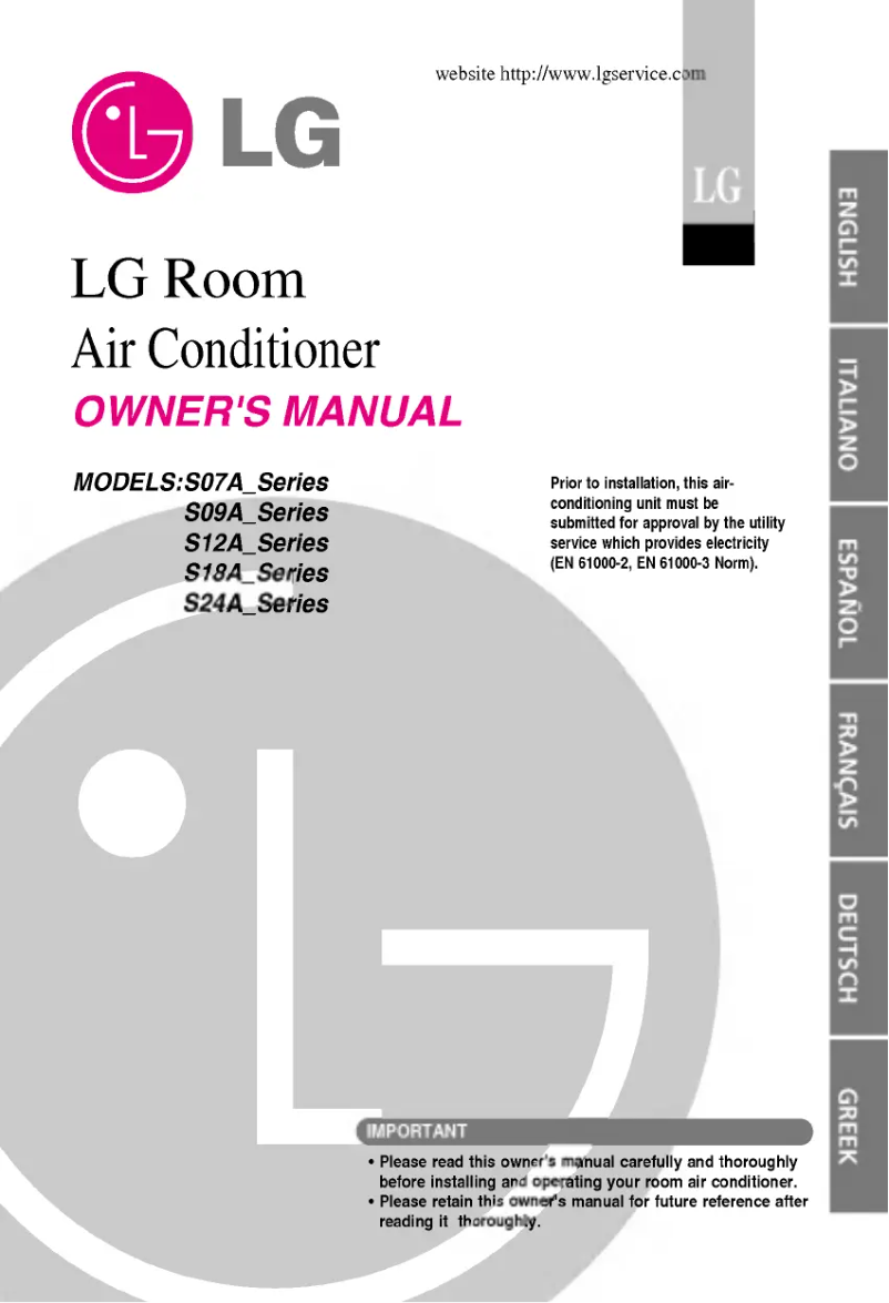 First page image of the manual for AS-W246TLG1