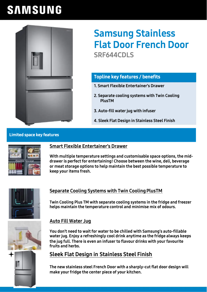 First page image of the manual for SRF644CDLS