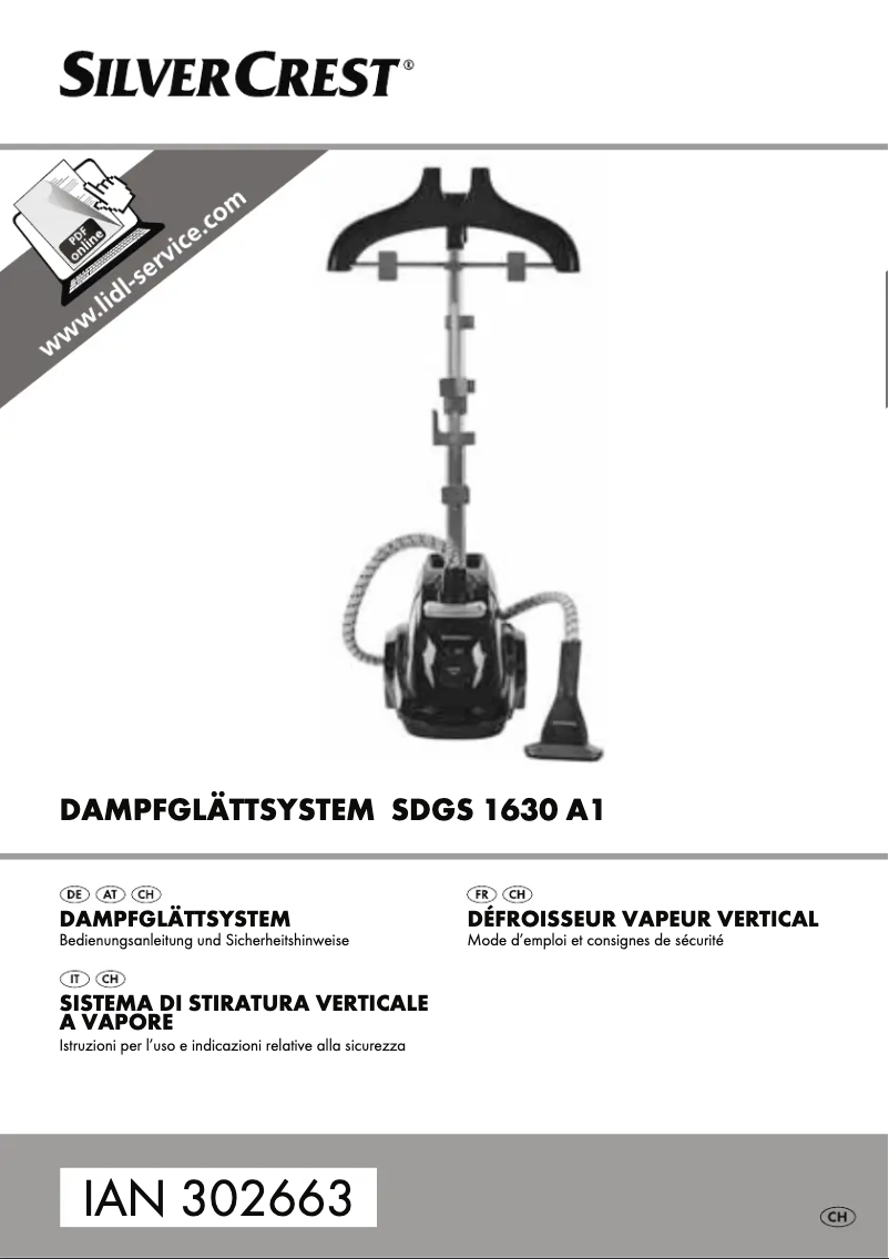 Page 1 of the manual User Manual SilverCrest SDGS 1630 A1