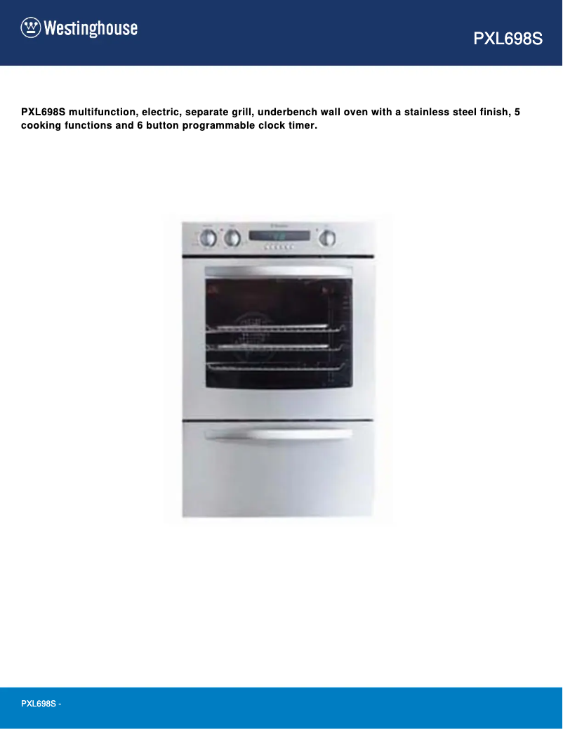 First page image of the manual for PXL698S