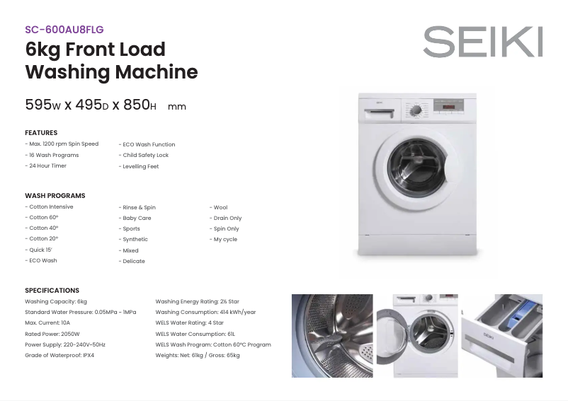 First page image of the manual for SC-600AU8FLG