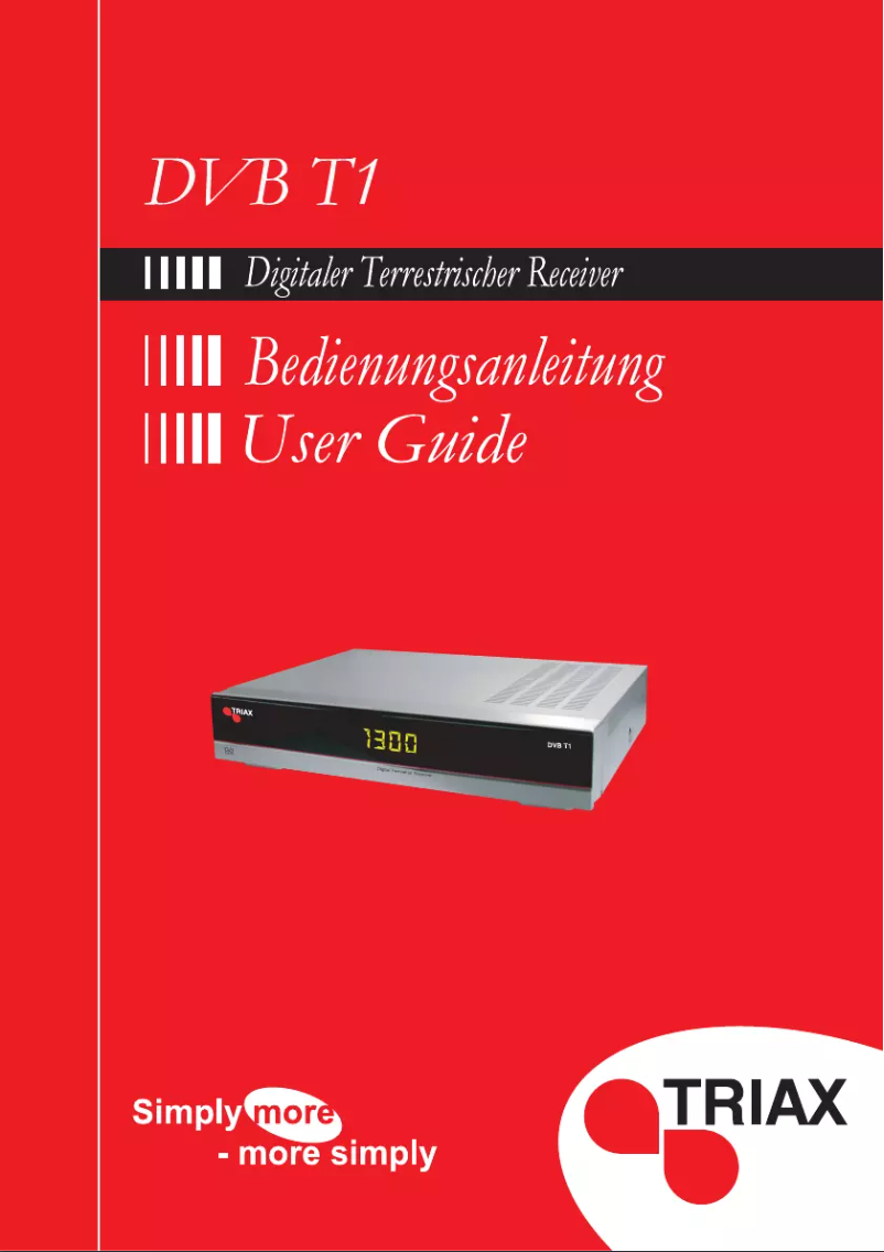 First page image of the manual for DVB T1