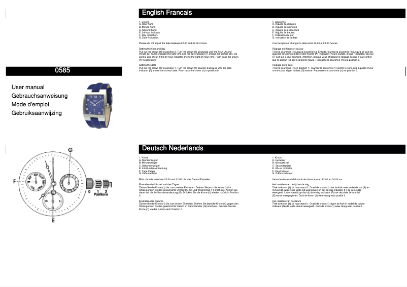 First page image of the manual for 0585