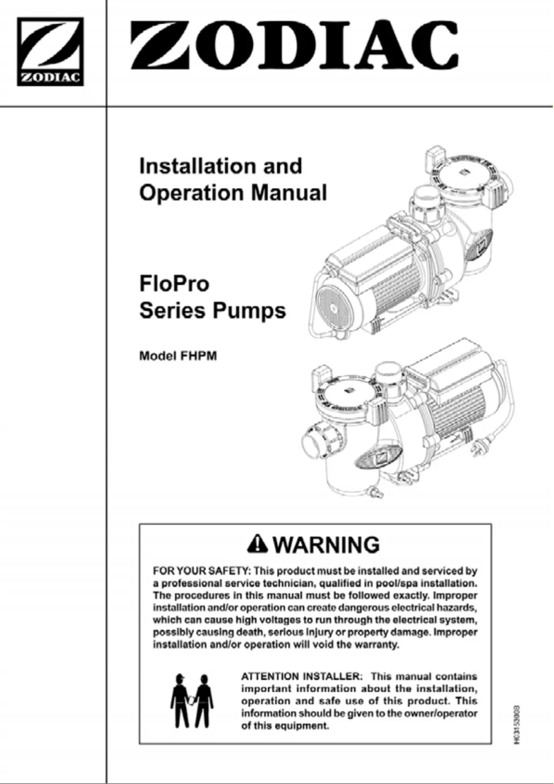 Page 1 of the manual User Manual Zodiac FloPro