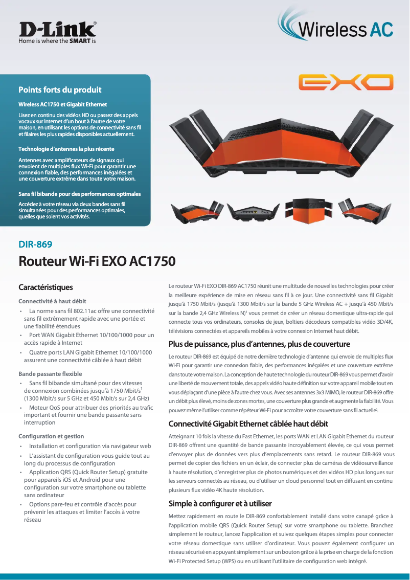 Page 1 of the manual Technical Sheet D-Link DIR-869