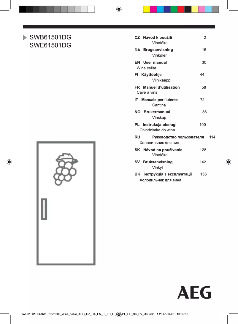 Page 1 of the manual User Manual AEG SWE61501DG