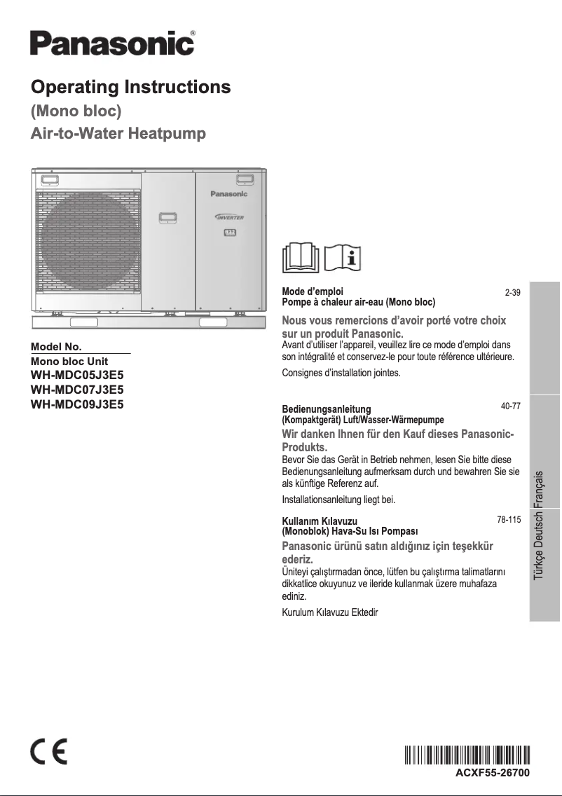 Page 1 of the manual User Manual Panasonic WH-MDC09J3E5