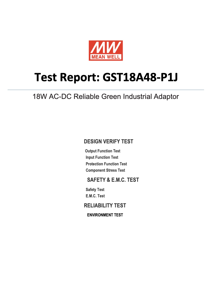 First page image of the manual for GST18A48-P1J