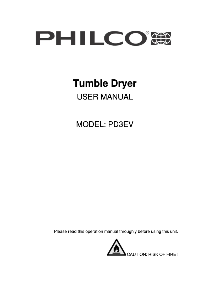 First page image of the manual for PD3EV