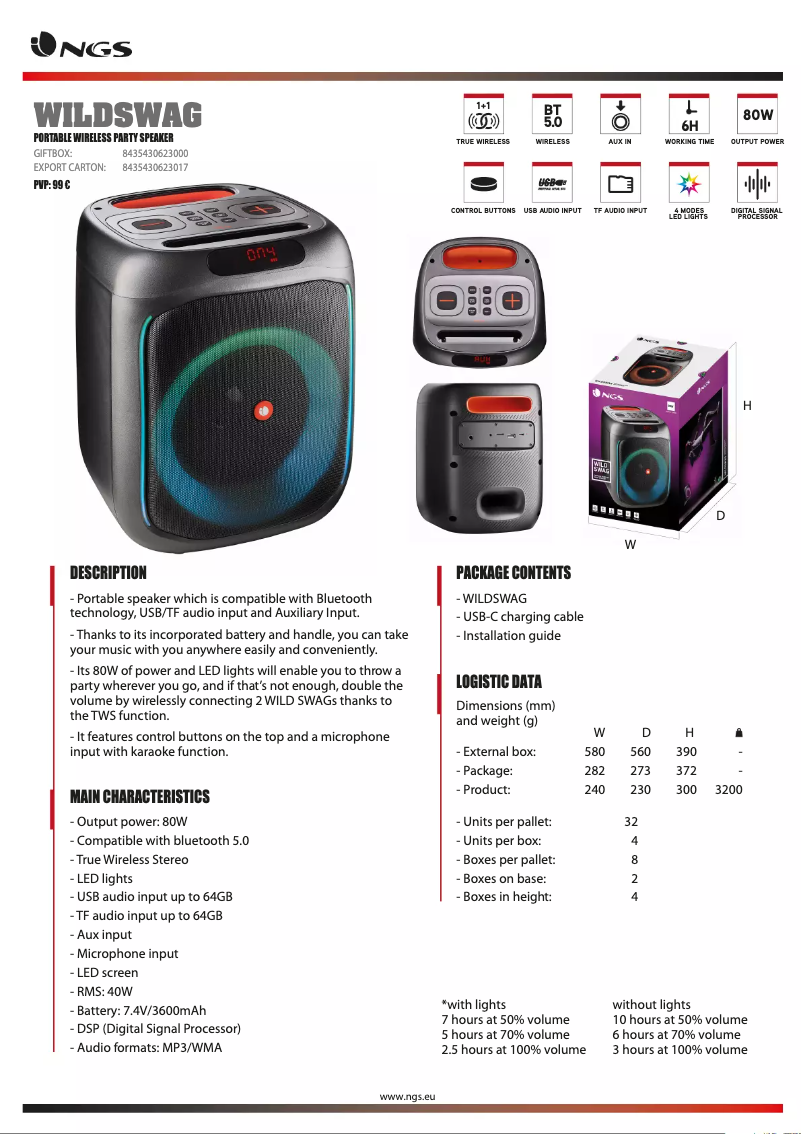 First page image of the manual for Wild Swag