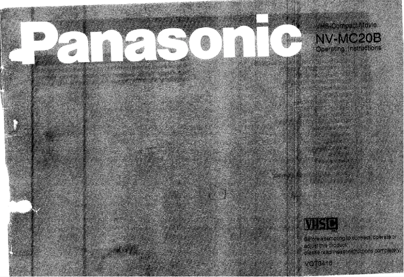 Page 1 of the manual User Manual Panasonic NV-MC20