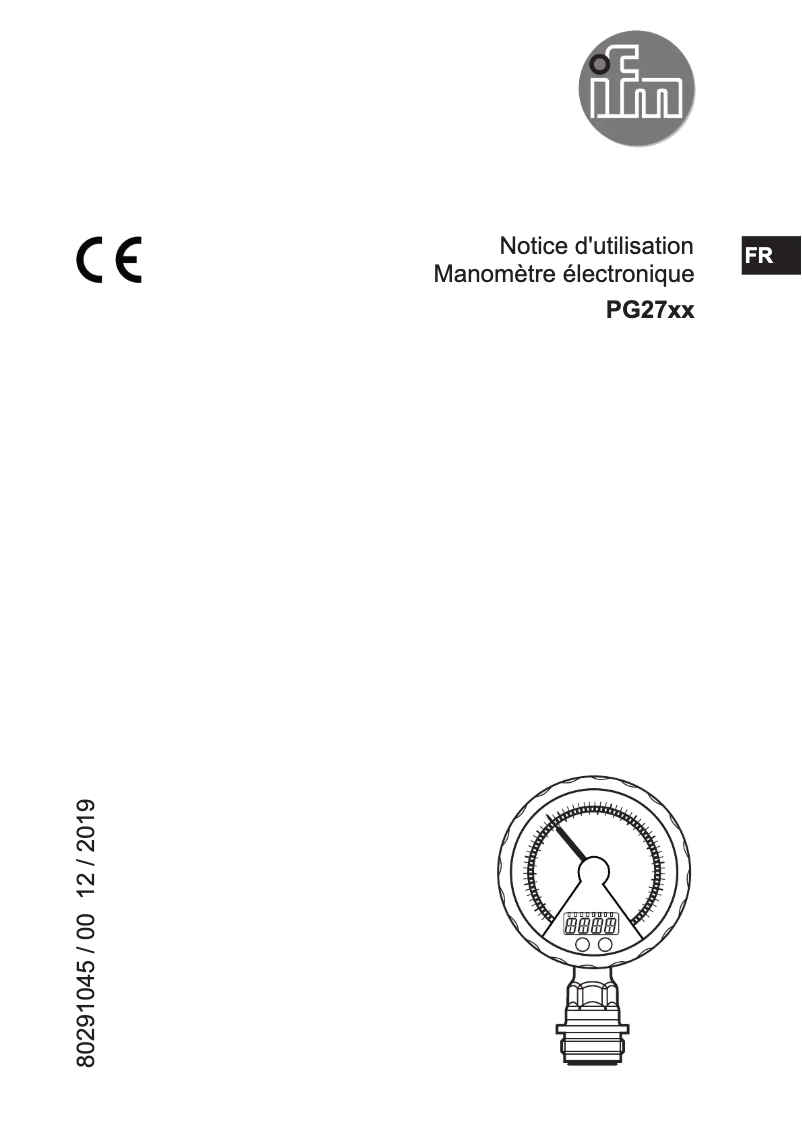 Page 1 of the manual User Manual IFM PG2795