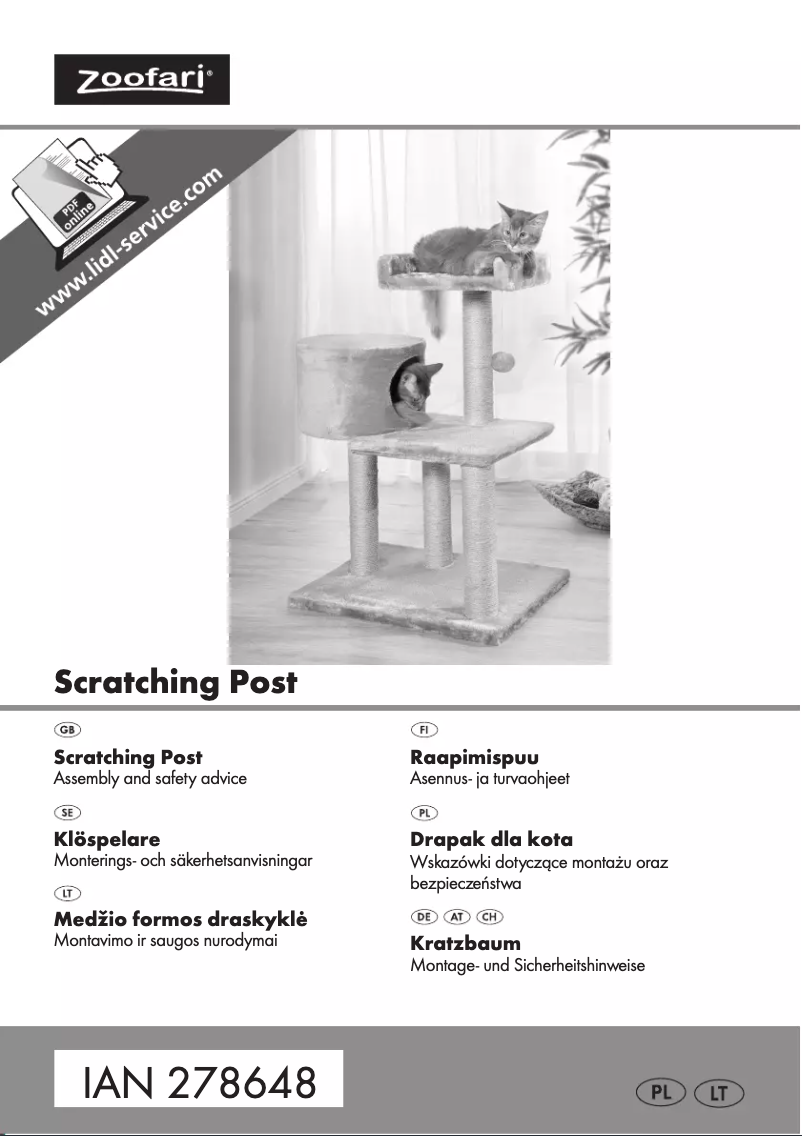 First page image of the manual for IAN 278648