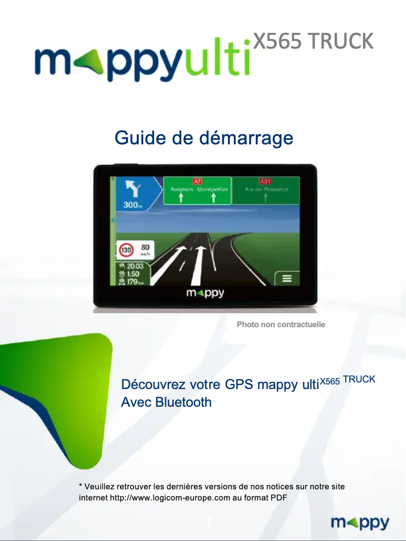 First page image of the manual for MAPPY Ulti X565 Truck