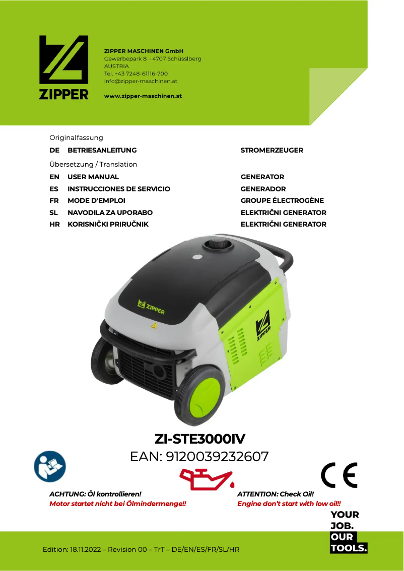 First page image of the manual for ZI-STE3000IV