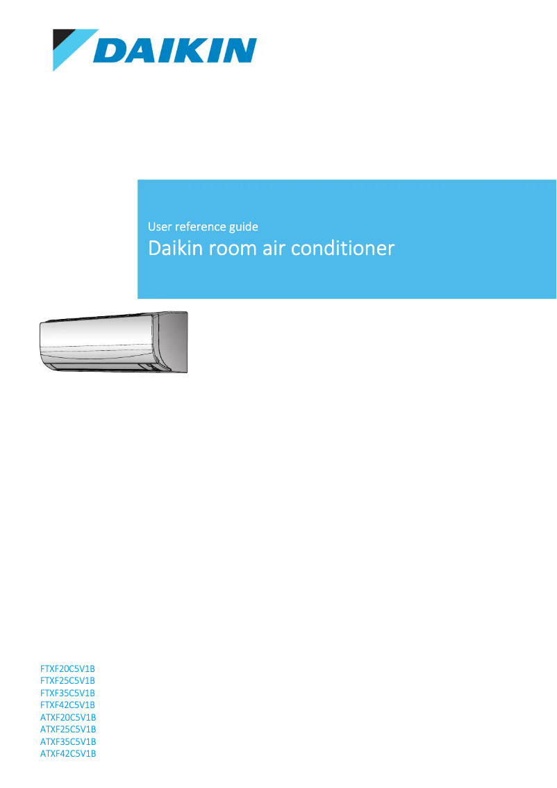 Page 1 of the manual User Manual Daikin FTXF42C5V1B