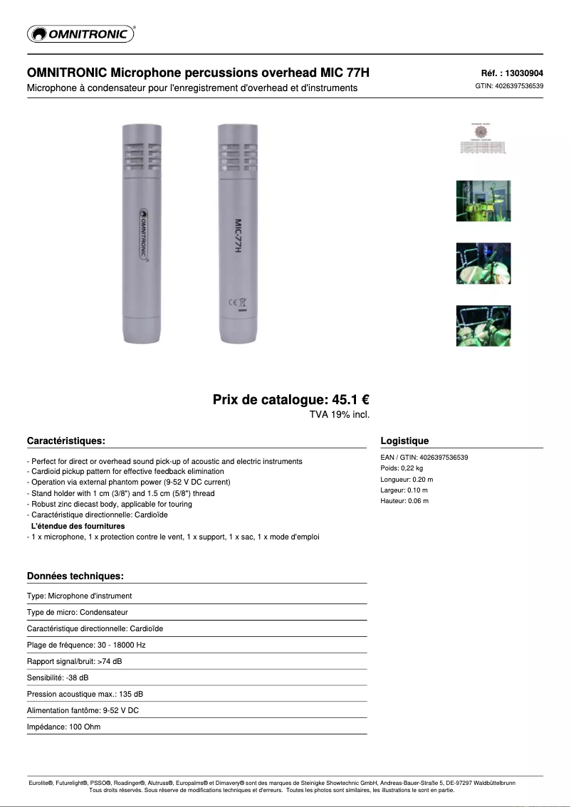 First page image of the manual for MIC 77H