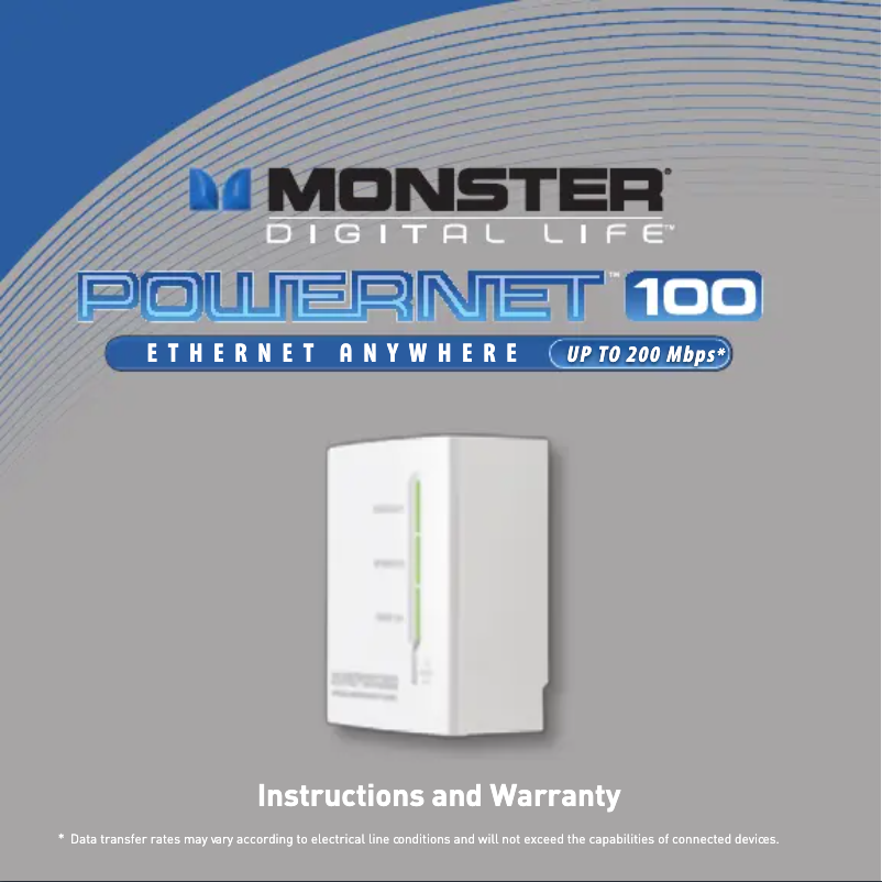 First page image of the manual for PowerNet 100