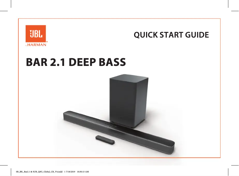 First page image of the manual for Bar 2.1 Deep Bass