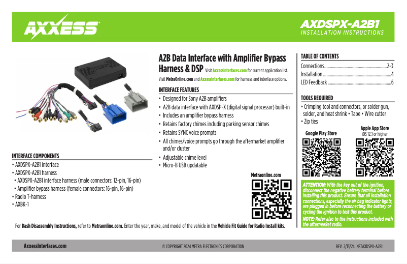 Page 1 of the manual User Manual AXESS AXDSPX-A2B1