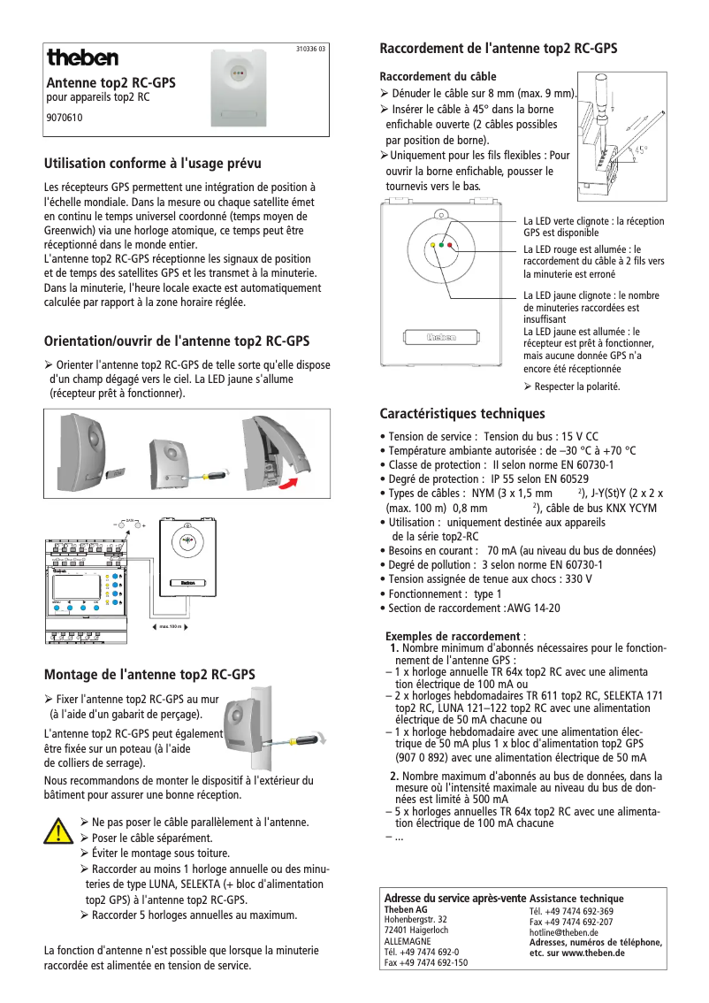 First page image of the manual for Antenne top2 RC-GPS