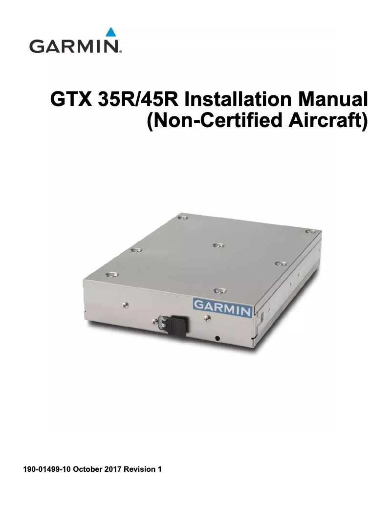 Page 1 of the manual User Manual Garmin GTX 35R