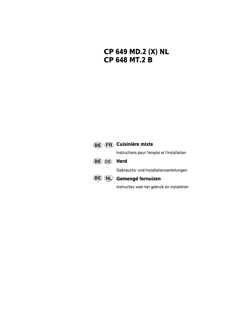 First page image of the manual for CP 648 MT